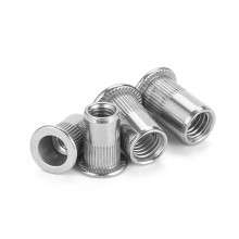 1/4 5/16 3/8 1/2 Stainless Steel Flat Head Knurling Riveted Nuts